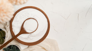 Collagen Powder in a Wooden Bowl