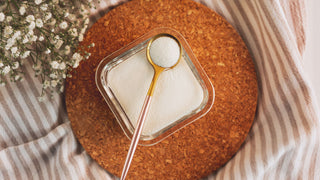 Collagen Powder on White Background